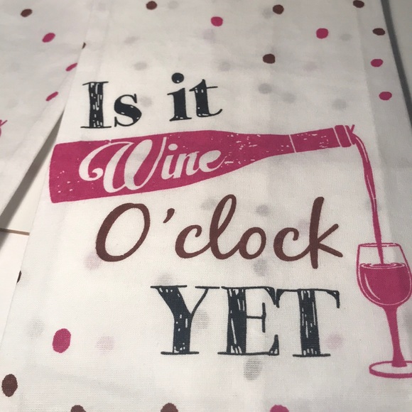 Host Pick ✨Oven Hanging Wine O’clock Kitchen Towels🍷 - Picture 3 of 8